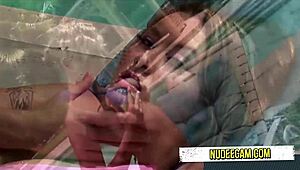 Lesbian women kiss lick pussies and finger each other