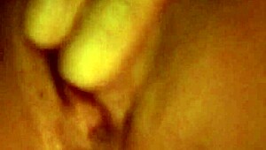 Horny petite slut masturbates intensely and cums loudly in close-up