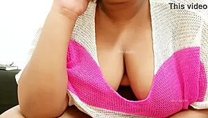 This sexy girl shows off her big tits