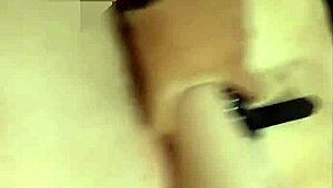 The diner is entering the handcuffed girl in a bdsm scene