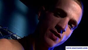 Sexy ripped jock subtly tugs his cut cock