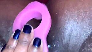 ebony wife has a creamy orgasm with toys
