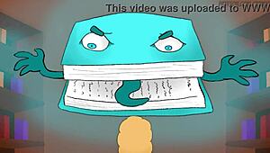 Blonde Anime Bookworm Tomni Shows Off Big Tits In Library