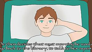 Blonde Anime Bookworm Tomni Shows Off Big Tits In Library