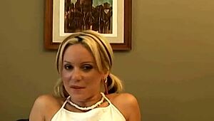 casting a shy blonde babe revealing her tight ass during nude interview.