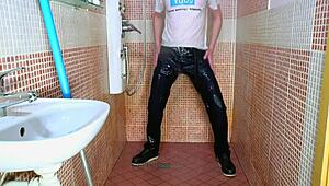 Gay Guy In Wet Jeans Takes A Quick Shower
