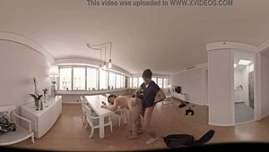 Wow, chubby girl slammed hard on table in VR!