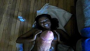 Feeling the passion in deepthroat with ebony beauty's big tits