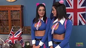 i love how these busty milfs suck cock on the desk