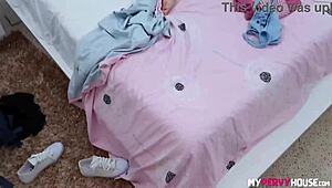 Horny stepsis maria kazi bends over presenting wet pussy for deep cock dip