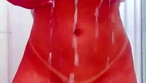 Taking A Complete Bath In Red Videos