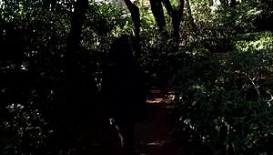 outdoors stripping naked in barcelona's public park