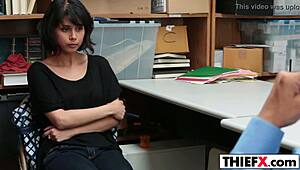 Teen Thief Takes Officer's Hard Dick!