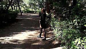 outdoors stripping naked in barcelona's public park