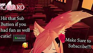 Catgirl teases you with her big natural tits before sucking your cock dry