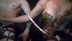 latina milf deepthroats cock in outdoor car during carnival