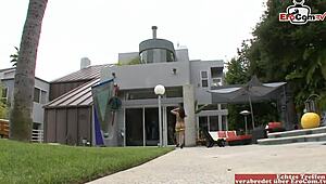 brunette teen loves doggy with big tits