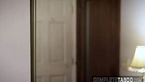 Natural busty taboo teen gets hardcore blowjob