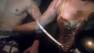 latina milf deepthroats cock in outdoor car during carnival
