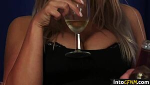 Busty CFNM Voyeur Relishes Intense Cockblowing Display