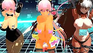 Mmd Four Girls Sing and Undress