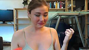 What wild gagging adventures await with this blonde dildo queen?