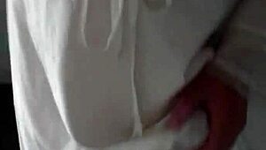 this satin nightgown gets covered in cum