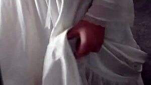 this satin nightgown gets covered in cum