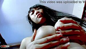 Hey, hot oriental Sharon Lee, why strip and dance on that bed?