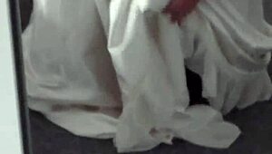 this satin nightgown gets covered in cum