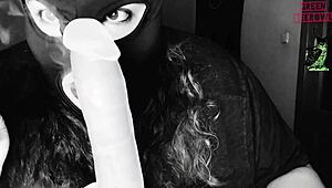 Fuming chubby spanish amateur with natural tits and kinky masked toys