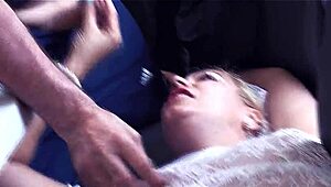 blonde german milf vicky fucks customer bareback in office creampie hardcore