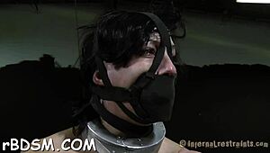 extreme bdsm slave babe uses toys for masturbation and blowjob, getting hardcore with brunette fetish vibes 😈