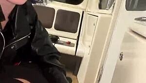 Wild public sex unfolds in a subway train car