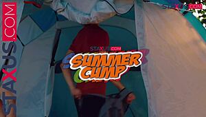 Staxus summer cump explodes as two friends unleash raw desire in a tight, warm tent
