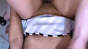 The 18-Year-Old Student In Uniform Impressed Her Teacher With Her Skills And Invited Him Home For More