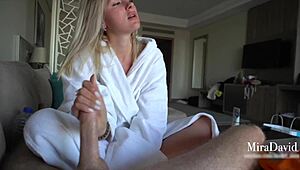 This Babe Masters Vacation Vibes with a Steamy Handjob and Hardcore Pussy Action.