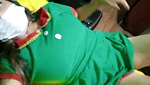 sexy zorra dresses as beautiful female elf and shows ass after jungle fuck