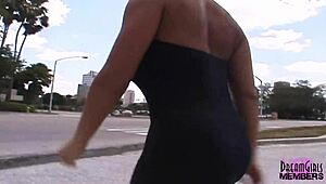 wow, mindy's huge tits flashing in risky public nudity!
