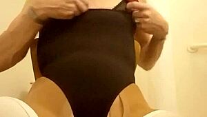 What makes this mature shemale slut masturbate her big cock like that?