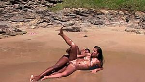 Hey gorgeous brunette, wanna fuck by the sea with this mulatto stud?