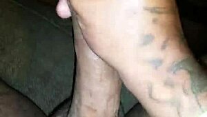 i'm stroking my big black cock feeling every inch with these tattoos