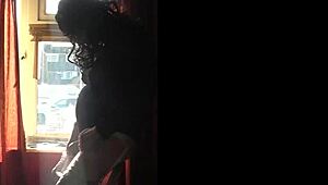 sissy bisexual mark wright jerks off by window outside