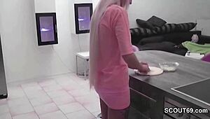step-sister drilled by his huge cock in kitchen