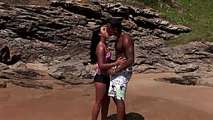 Hey gorgeous brunette, wanna fuck by the sea with this mulatto stud?