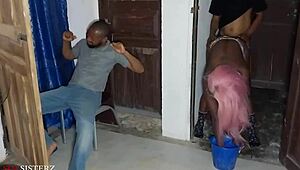 i cant believe whats happening here with her husband unaware in the bathroom