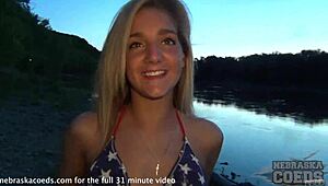 luna strips naked for outdoor pre-fourth of july casting