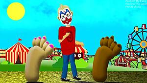 Flipflop the clown dominates with feet on face in rap