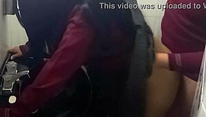 Cum on ass in bathroom!