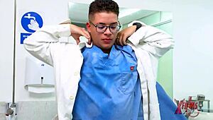 Milf redhead says, 'doctor, lick my ass and feet in this slutty exam'